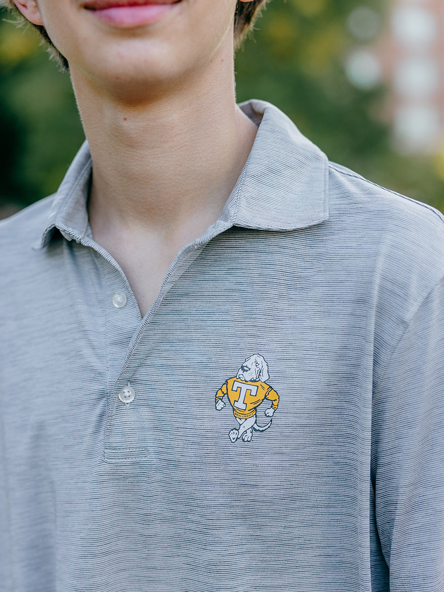 Mens Heathered Grey Smokey Strut Polo
