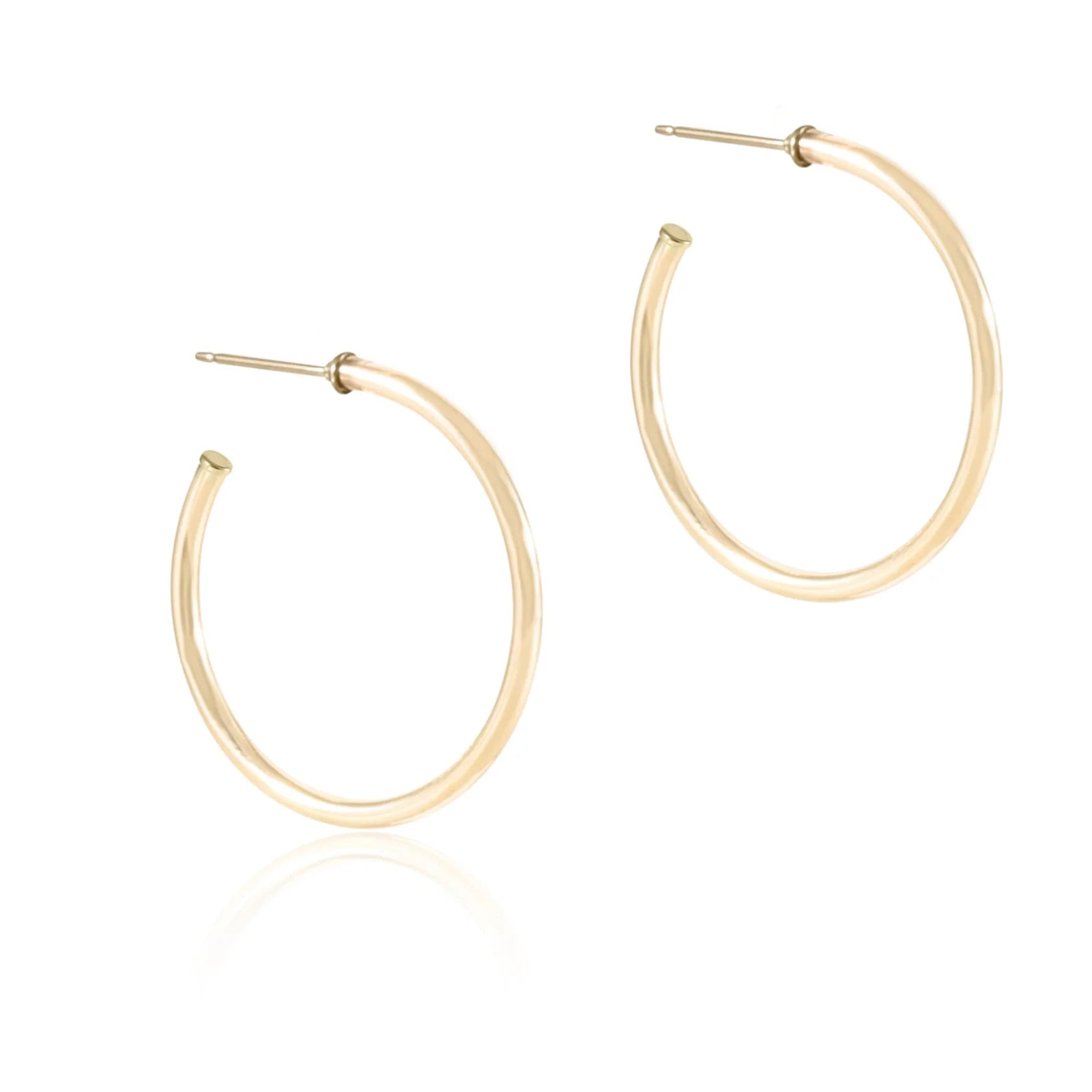 E-Newton Smooth Gold 1.25" Hoop Earrings