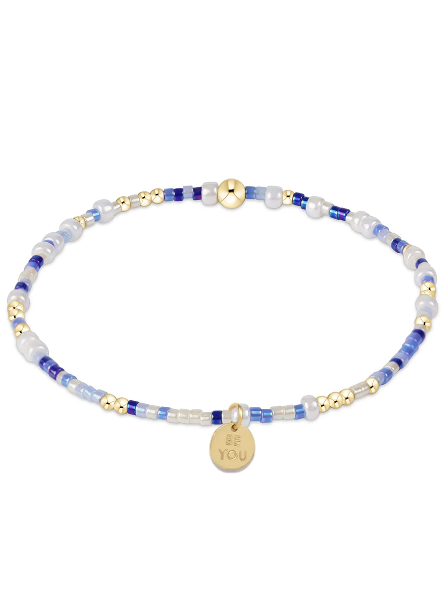 Be You Charm Blue Bead Bracelet