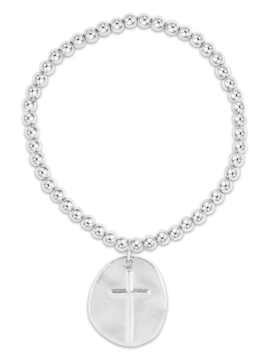 Classic Sterling 4mm Bead Inspire Disc Charm Bracelet