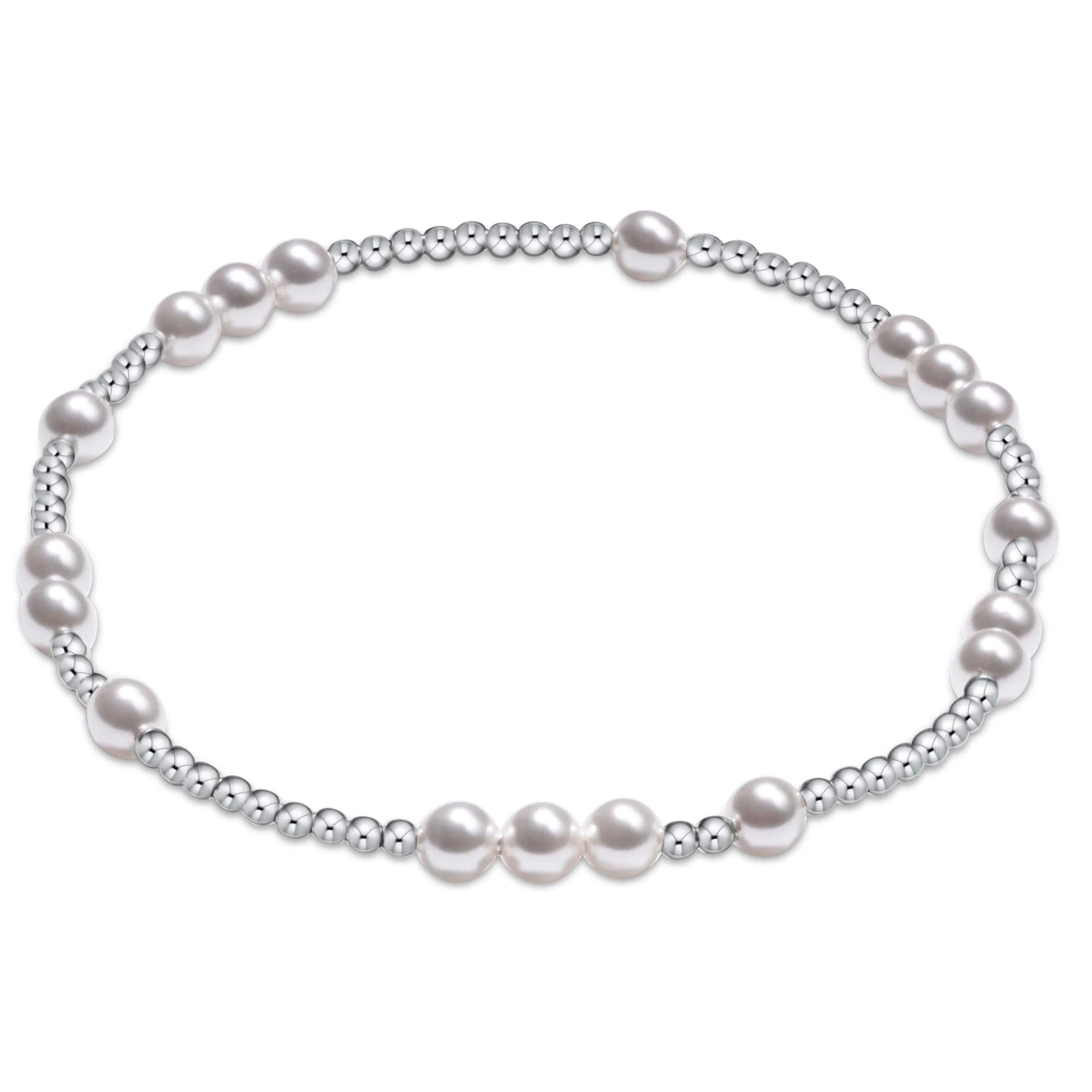 Silver Beads and Pearl Bracelet