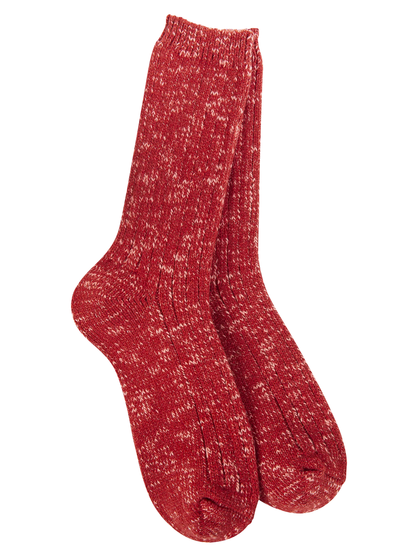 Red marled crew socks
