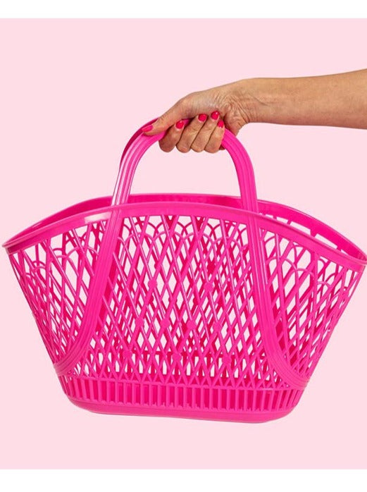 Hot Pink Sunjelly Basket Tote