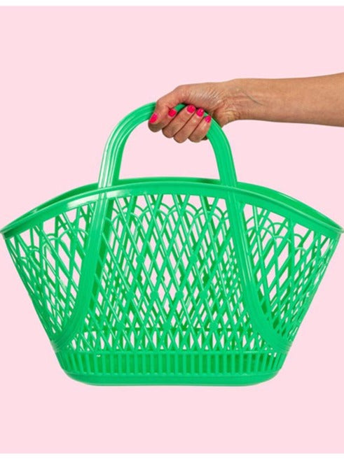 Green Plastic Open Weave Tote
