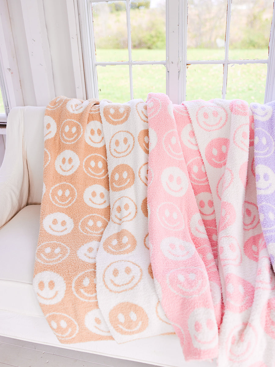 Smiley Face Throw Blankets