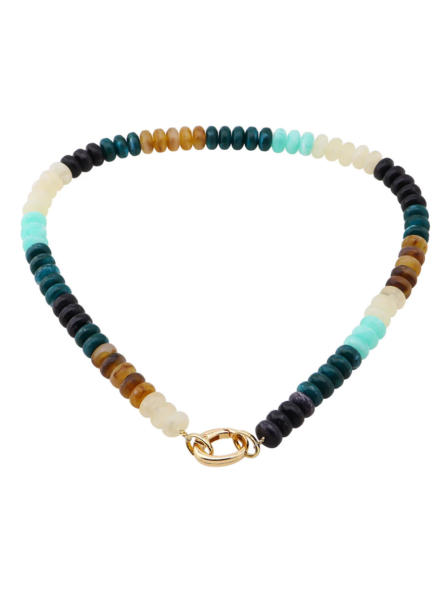 Teal Stones Beaded Necklace