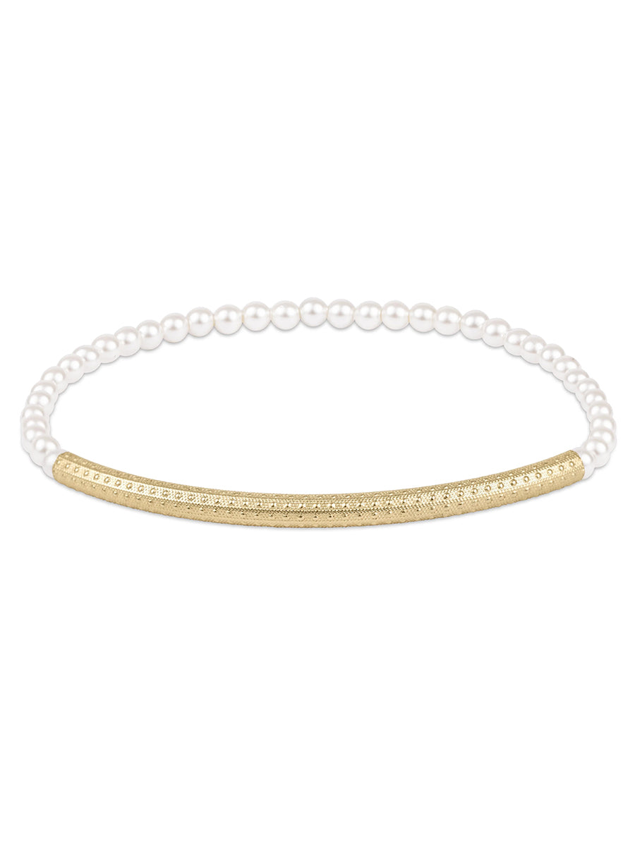 Bliss Bar Textured Pearl 3mm Bracelet