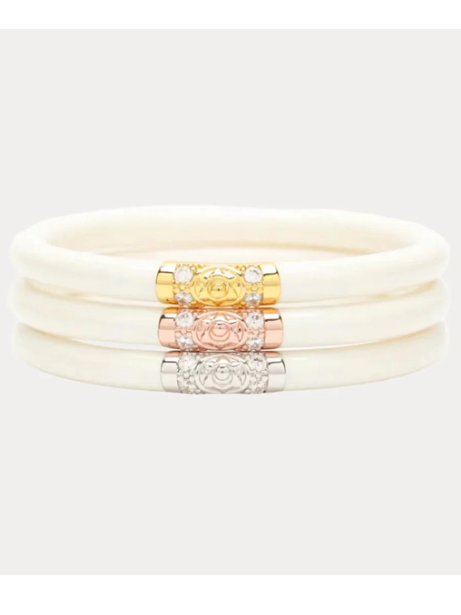 BuddhaGirl Three Kings All Weather Bangles-Ivory-Small
