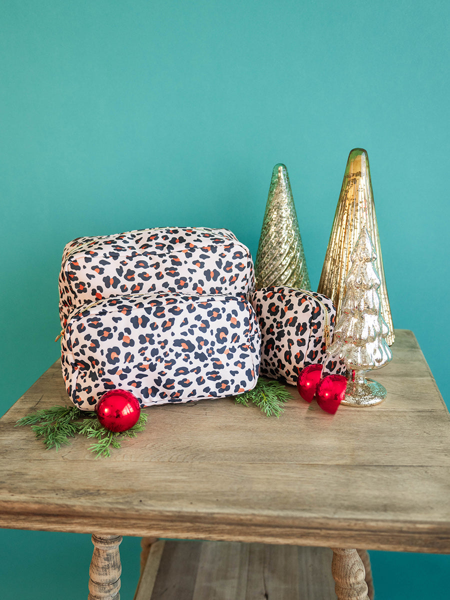 Leopard Print Makeup Pouches