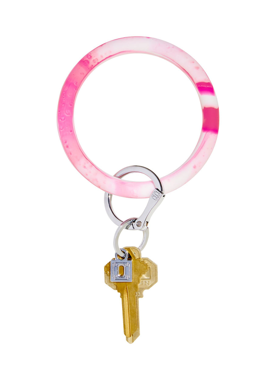 Pink Marble Silicone Keyring