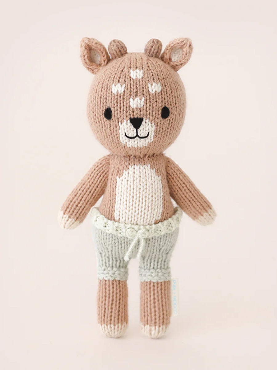 Knitted fawn soft stuffed aniimal