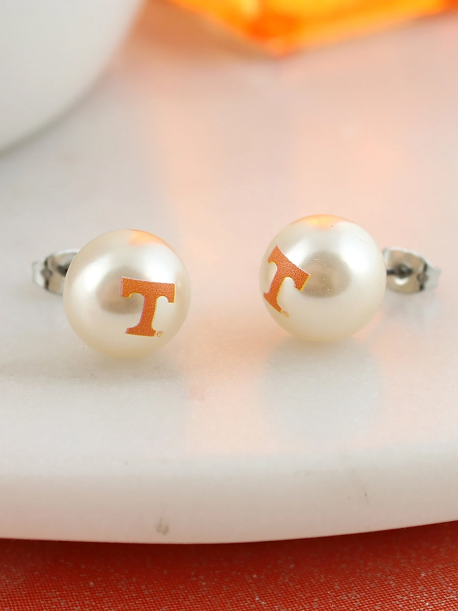 Power T Pearl Earrings