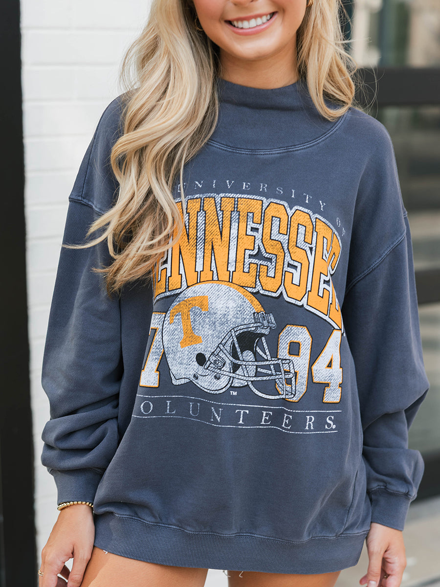 Tennessee Volunteers 1794 Football Helmet Mock-Neck Sweatshirt