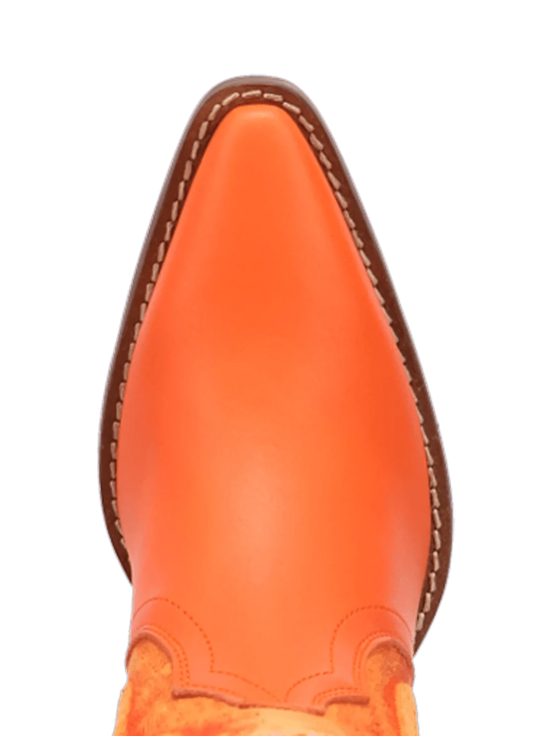 Orange Leather Bootie