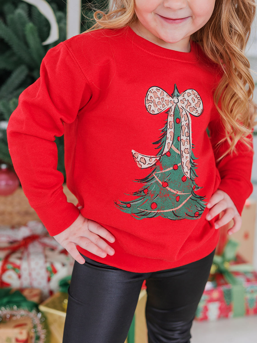 Kids Red Christmas Tee Sweatshirt