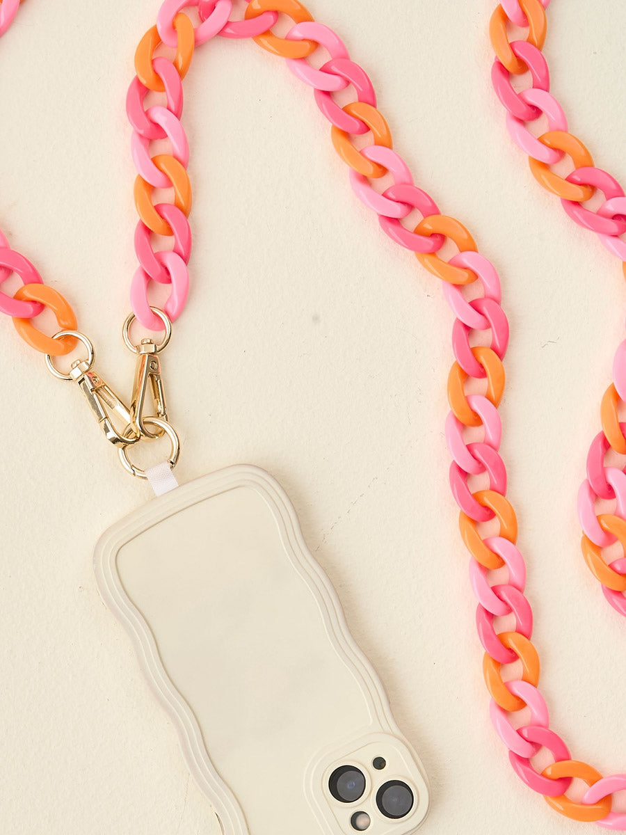 pink phone chain accessory