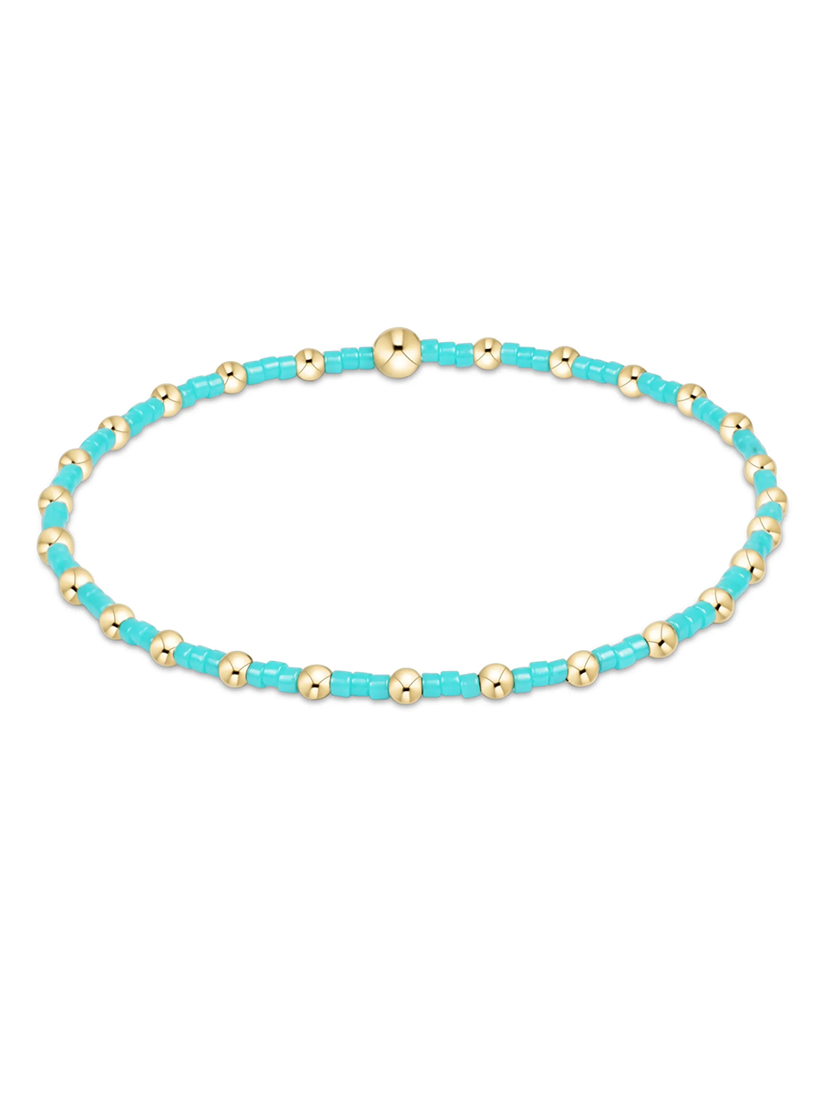 turquoise seed and gold bead bracelet