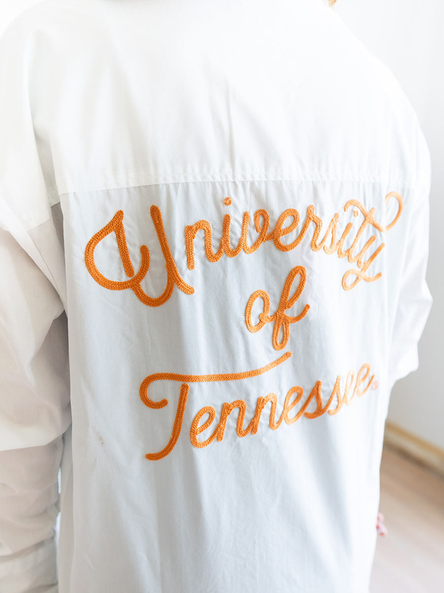 University of Tennessee shirt with orange rope embroidery