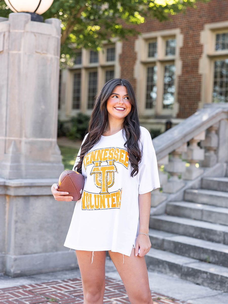 Distressed UT "Tennessee Volunteers" Oversized Tee