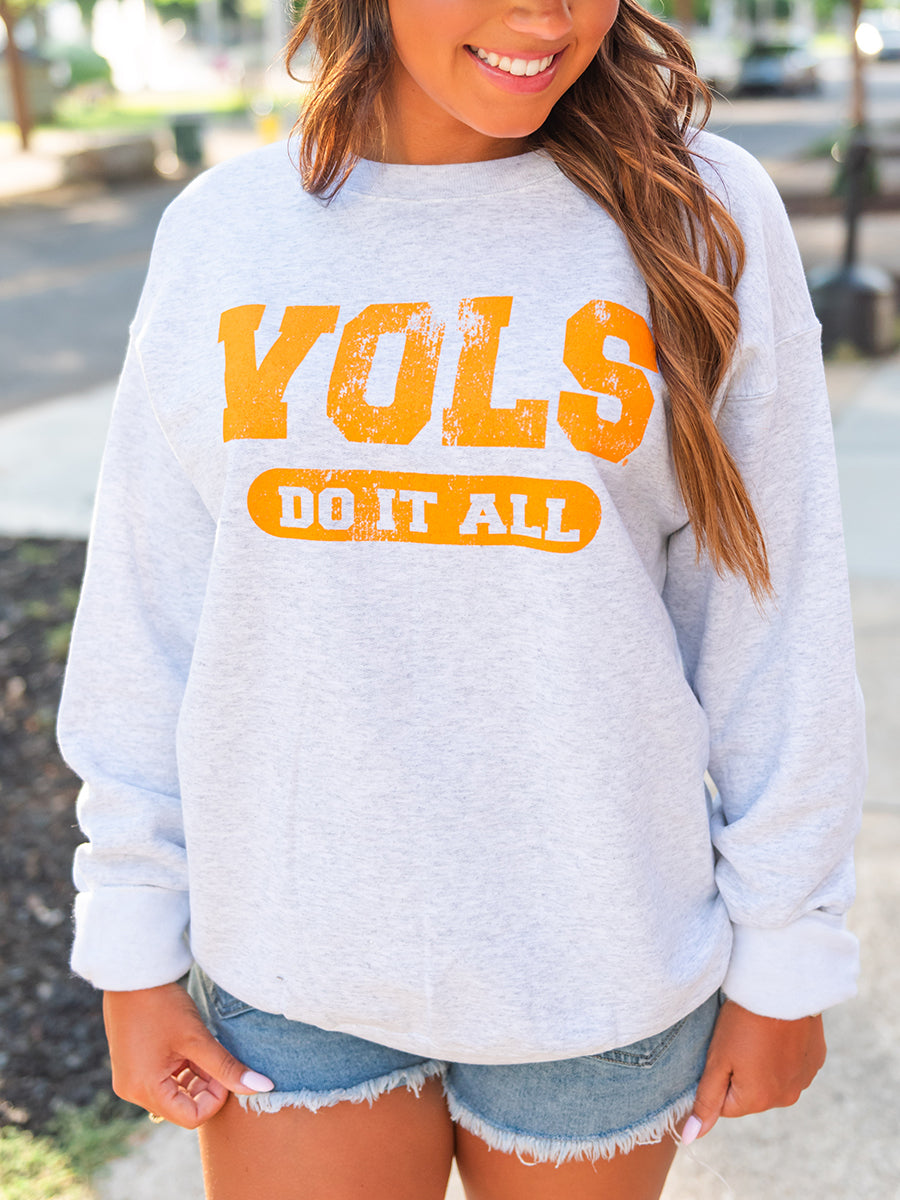 Closeup of Vols Do It All sweatshirt