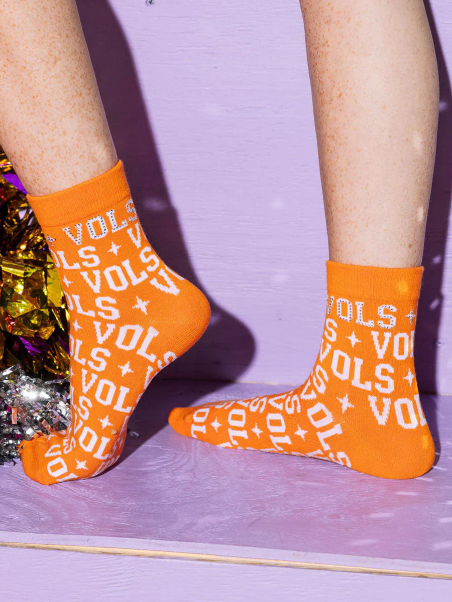 Orange VOLS Sparkly Socks