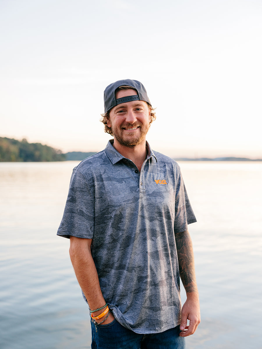 Mens Tennessee Charcoal Camo Performance Polo