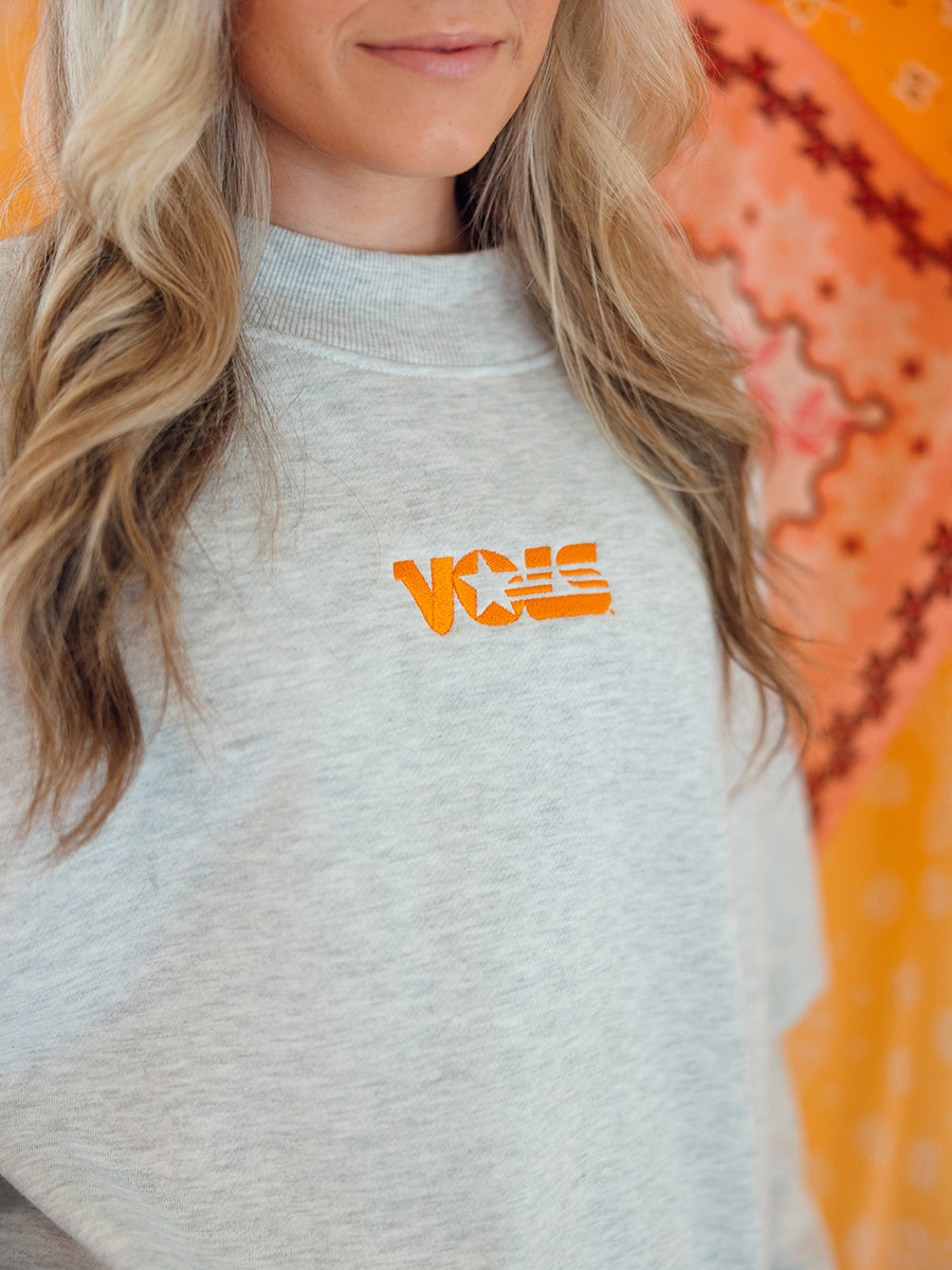 Mock Neck VOLS Star Embroidered Sweatshirt