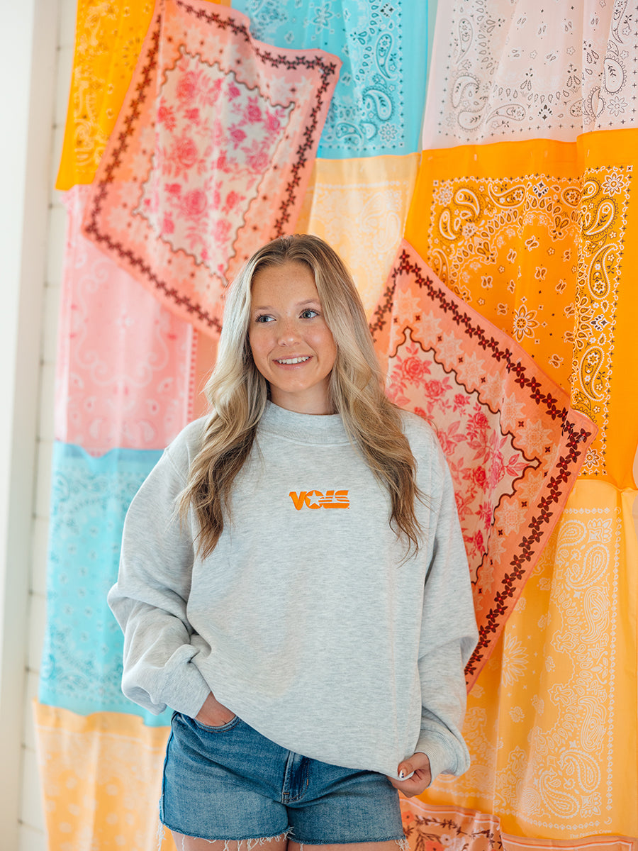 Mock Neck VOLS Star Embroidered Sweatshirt