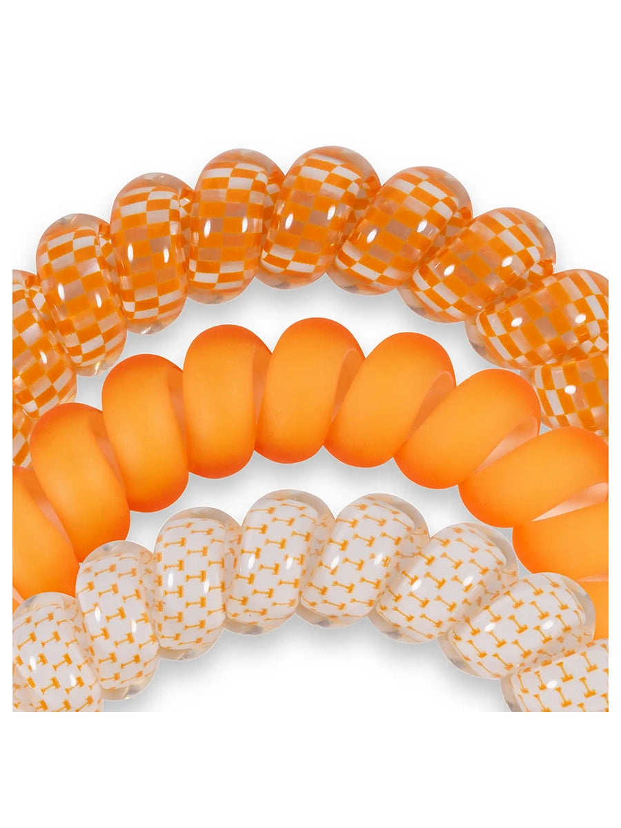 Closeup Orange 3-Pack Hair Ties