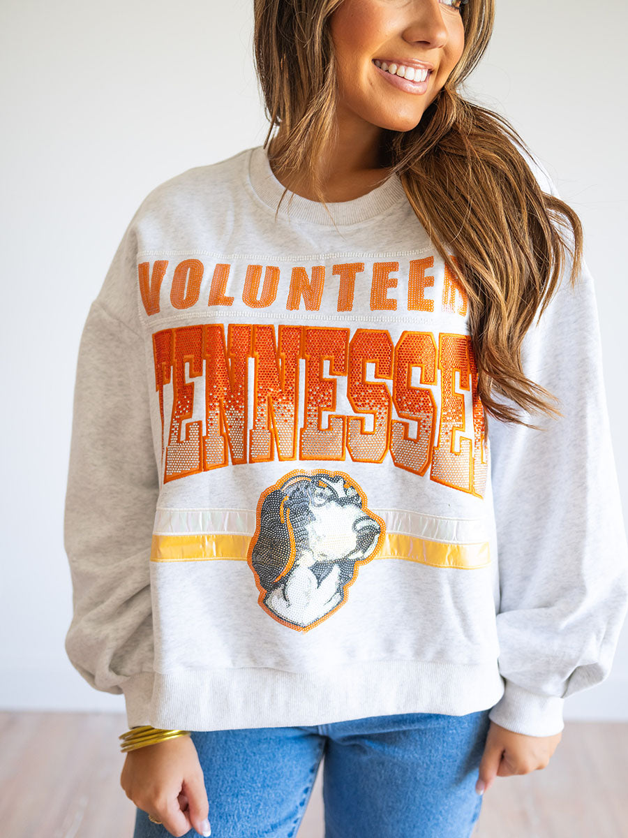 Grey Tennessee Volunteers Sequin Sweatshirt