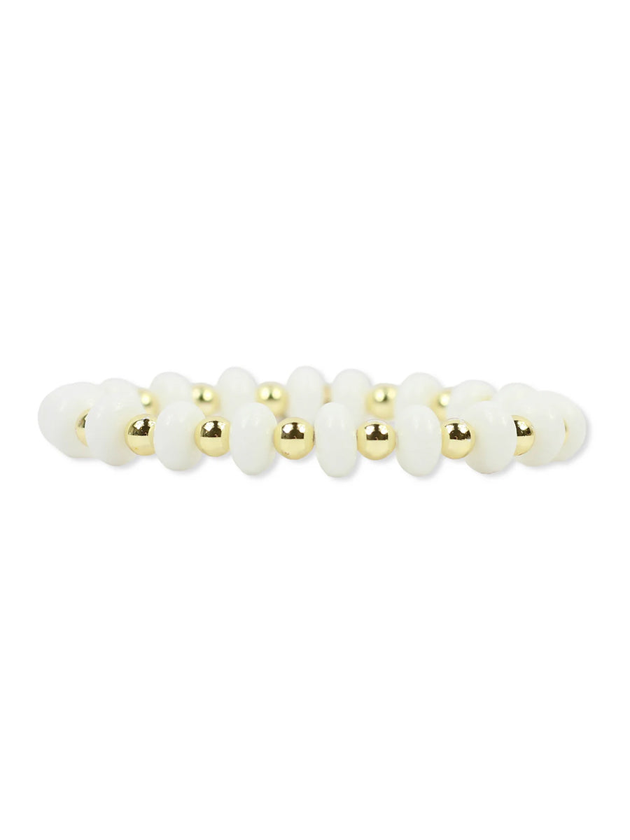 White and Gold Bead Bracelet