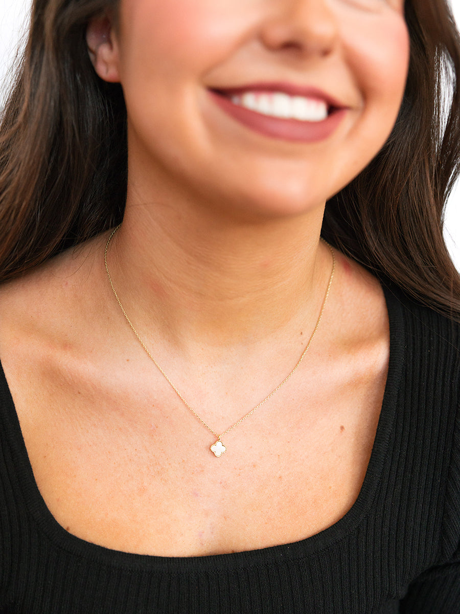 Small White Clover Necklace