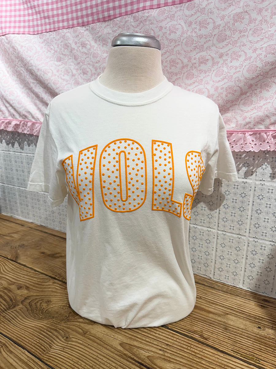 Polka Dot VOLS White T-Shirt