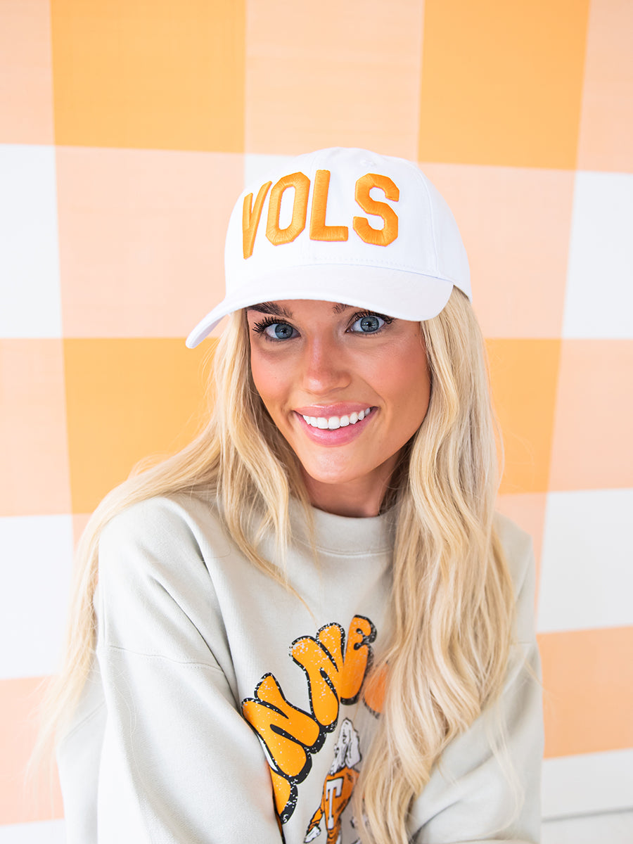 Embridered VOLS white cap