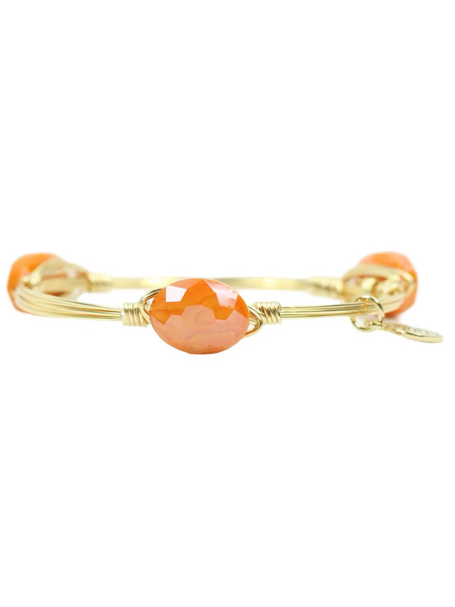 Orange Stone Bangle Bracelet